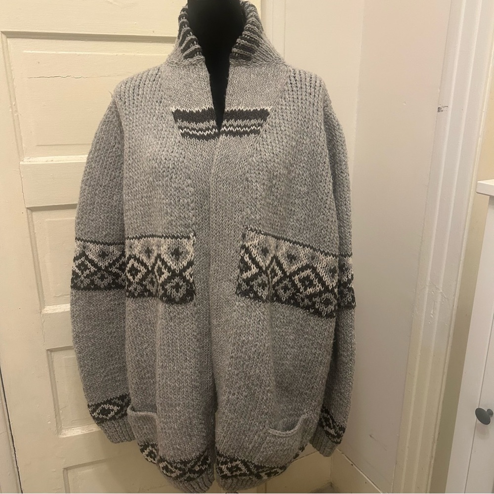 Camp Kitschy Knits Nordic Winter Cozy Cardigan Sweater Handknit Nirvana Grandpa